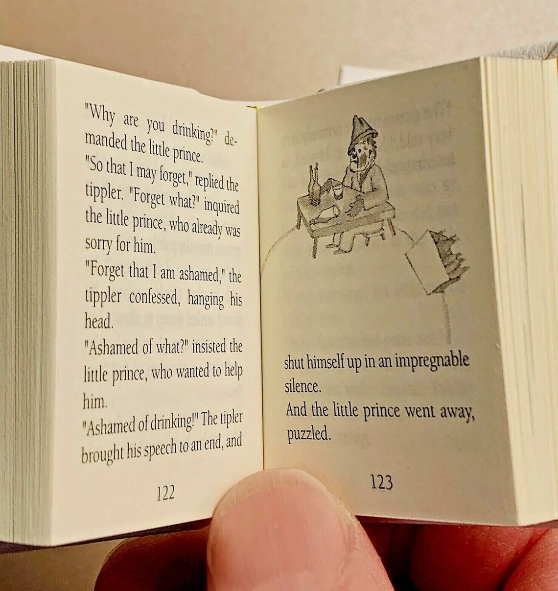 The Little Prince Miniature Book by Antoine De Saint- Exupéry Leatherbound 1:4 Scale