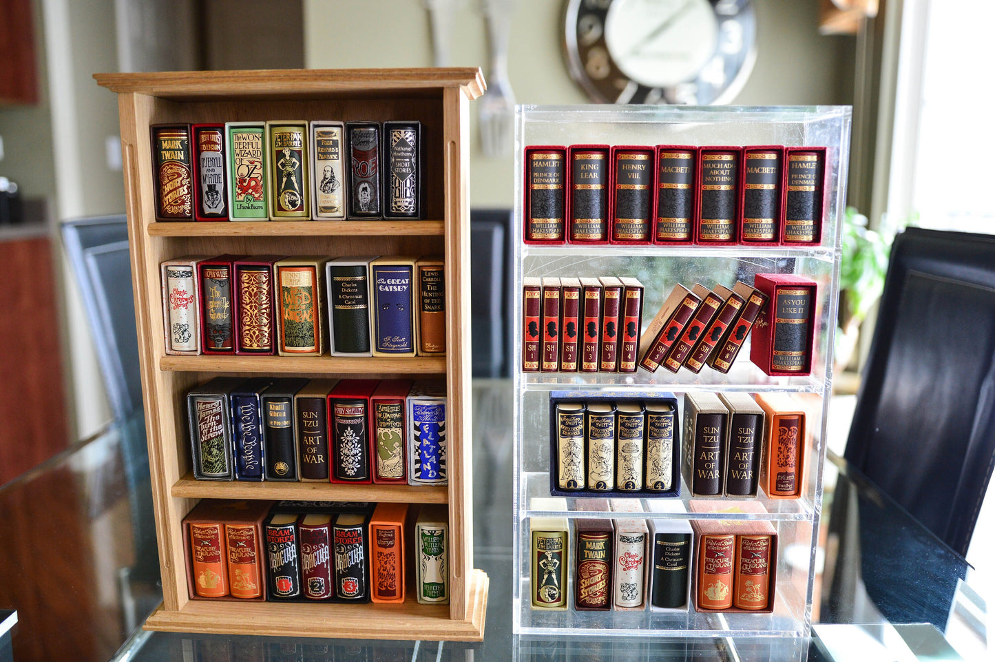 Medium Collector's Shelf Custom Acrylic Glass Bookshelf for Miniature Books (fits 28-30 minibooks)