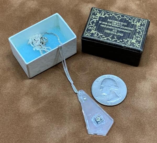 A Poem About Marriage The Gutenberg Smallest Book of the World Microbook Locket Pendant with (835) Silver Necklace