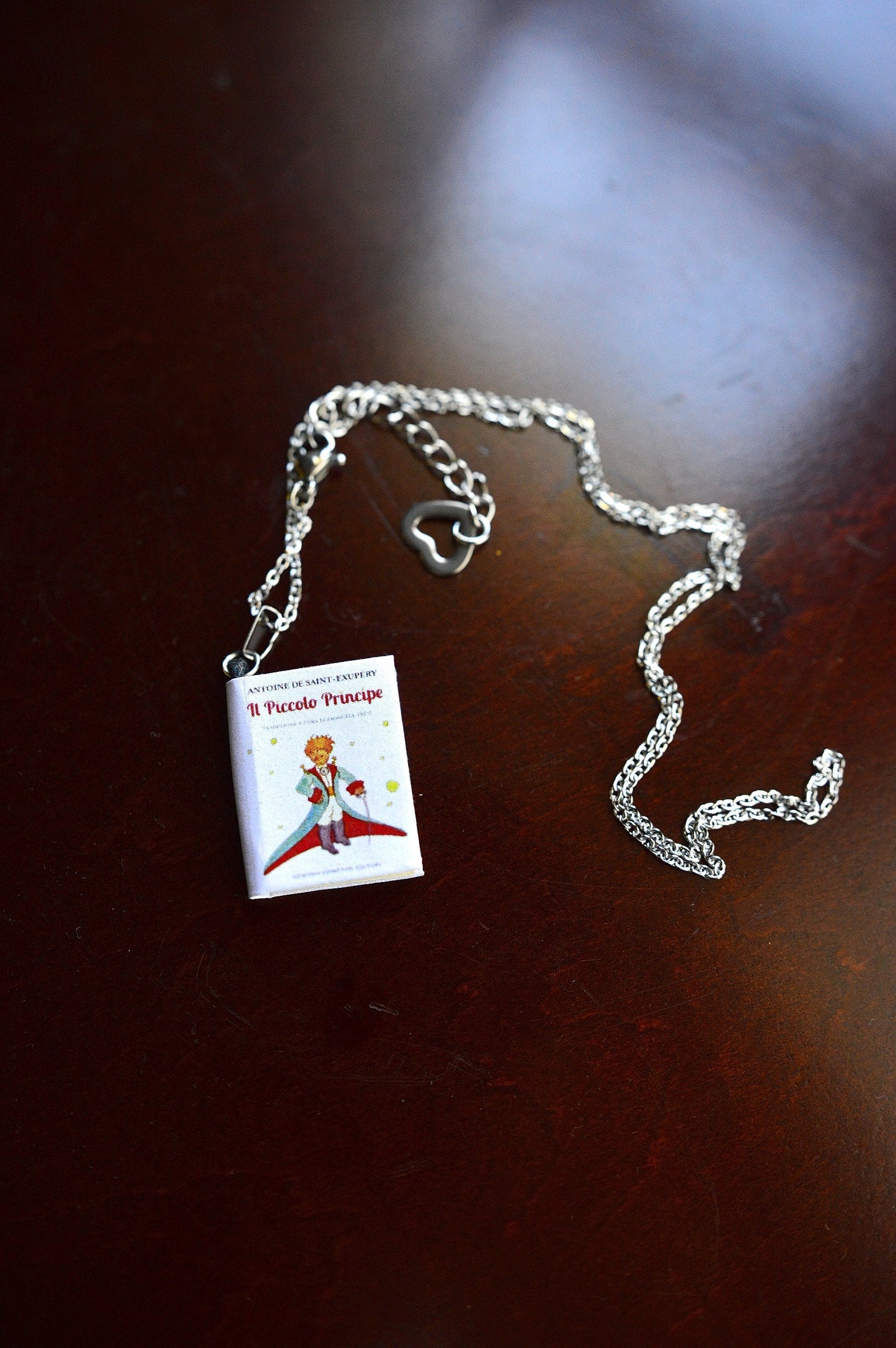 Il Piccolo Principe The Little Prince Italian language Dollhouse Miniature Book Pendant Necklace
