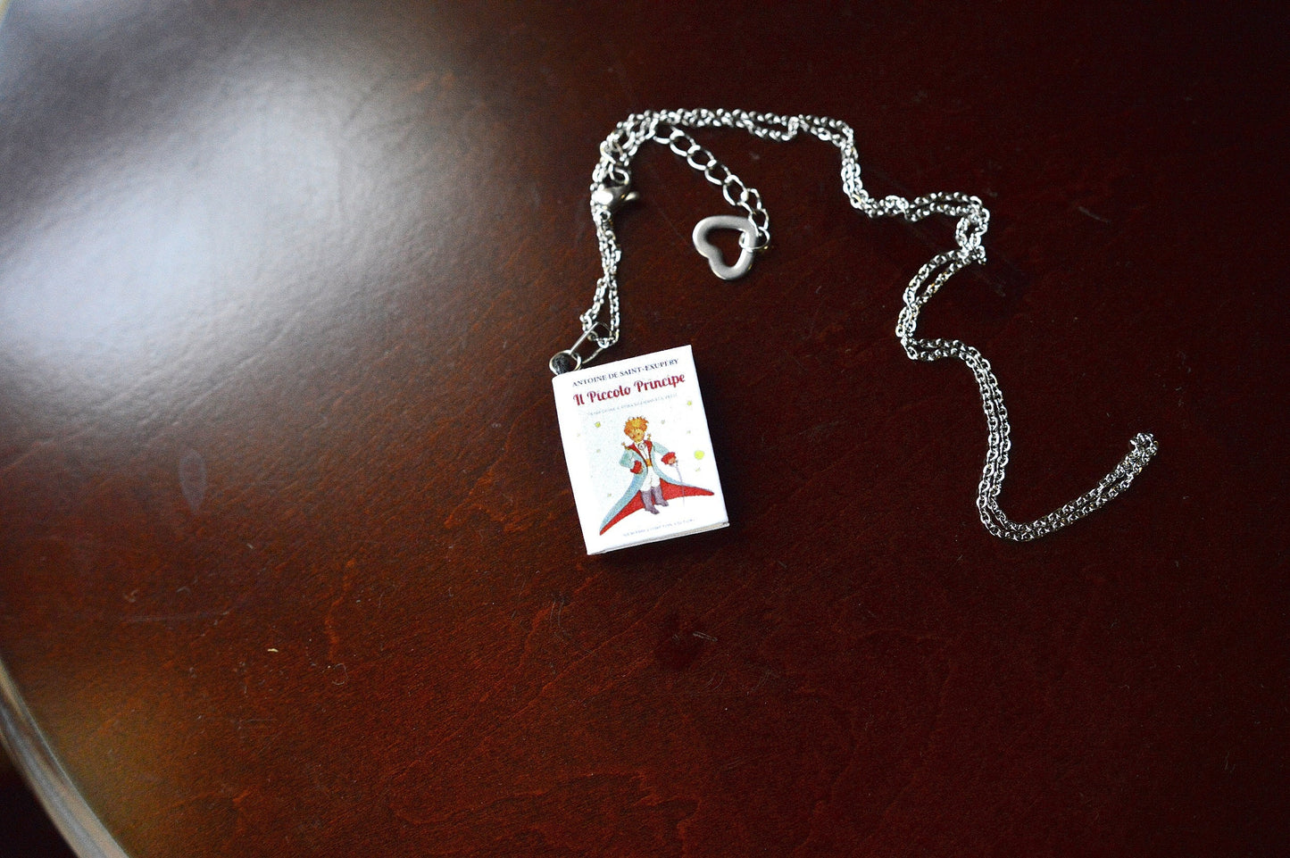 Il Piccolo Principe The Little Prince Italian language Dollhouse Miniature Book Pendant Necklace