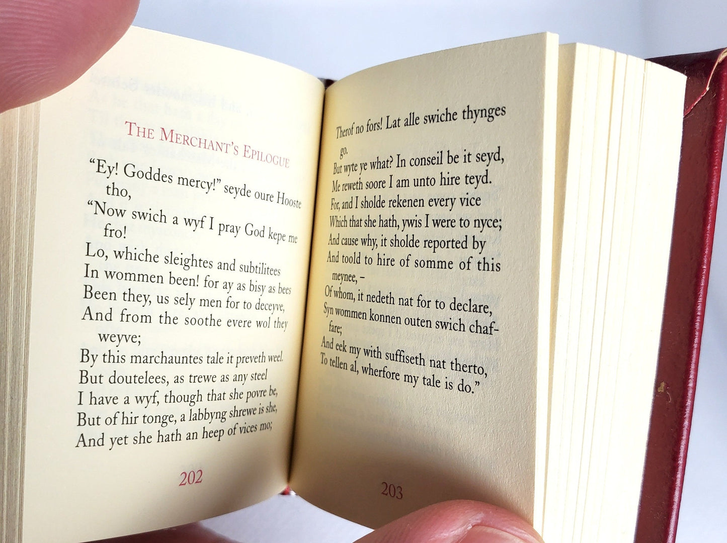 The Canterbury Tales II by Geoffrey Chaucer Miniature Book English Text