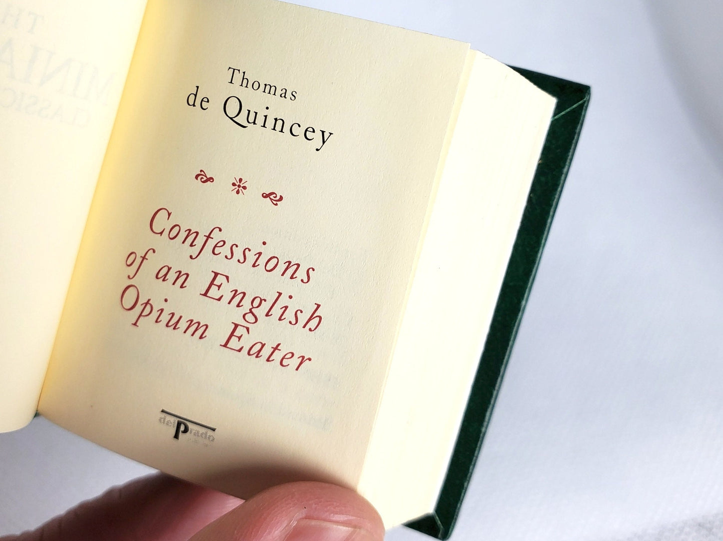 Confessions of an English Opium Eater by Thomas de Quincey Miniature Book English text