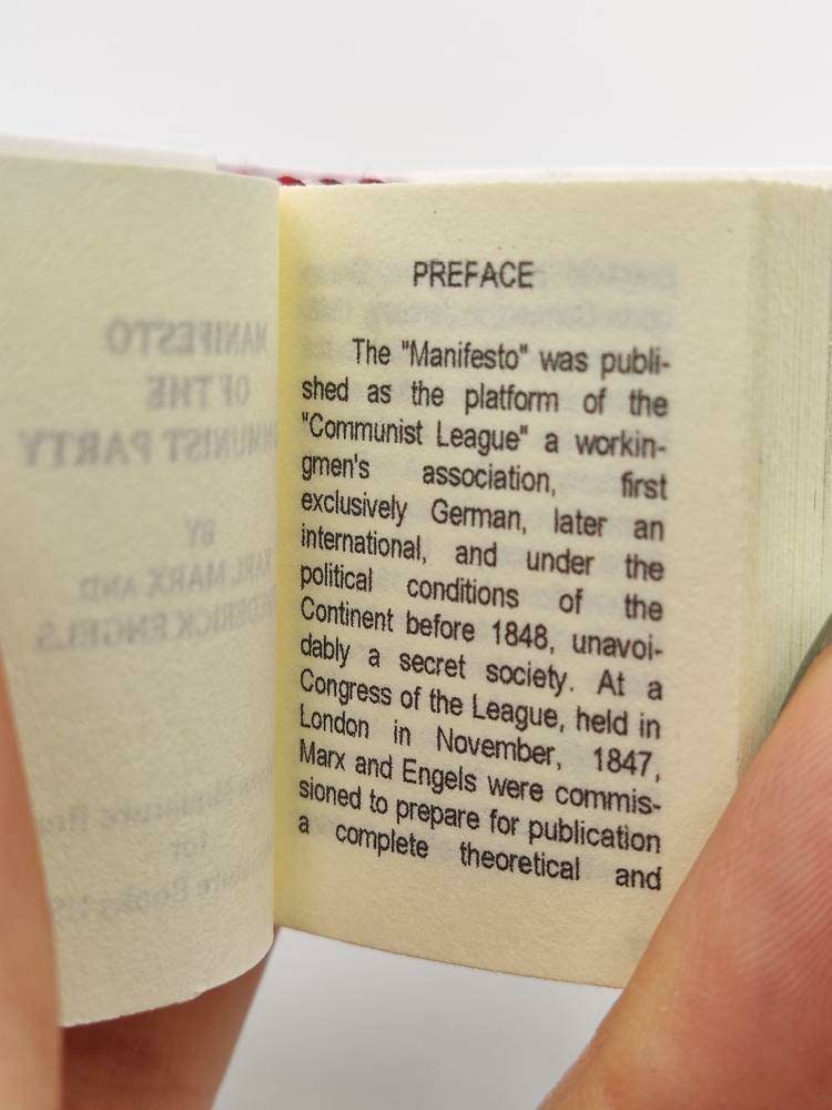 The Communist Manifesto by Karl Marx and Frederick Engels Dollhouse Microminiature Paperback