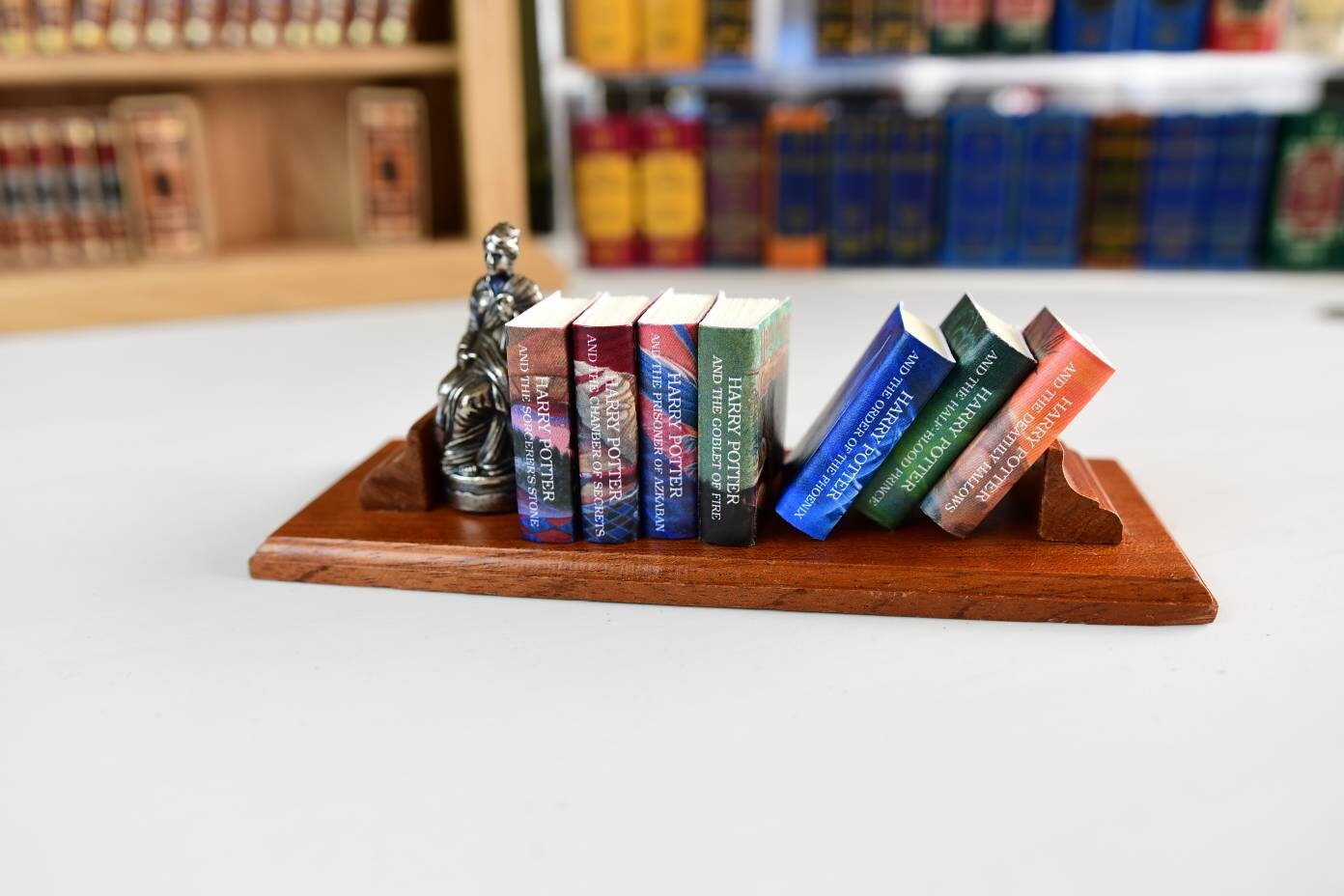 Wooden Bookstand for Miniature Books Full Size (Fits 5 Minibooks)