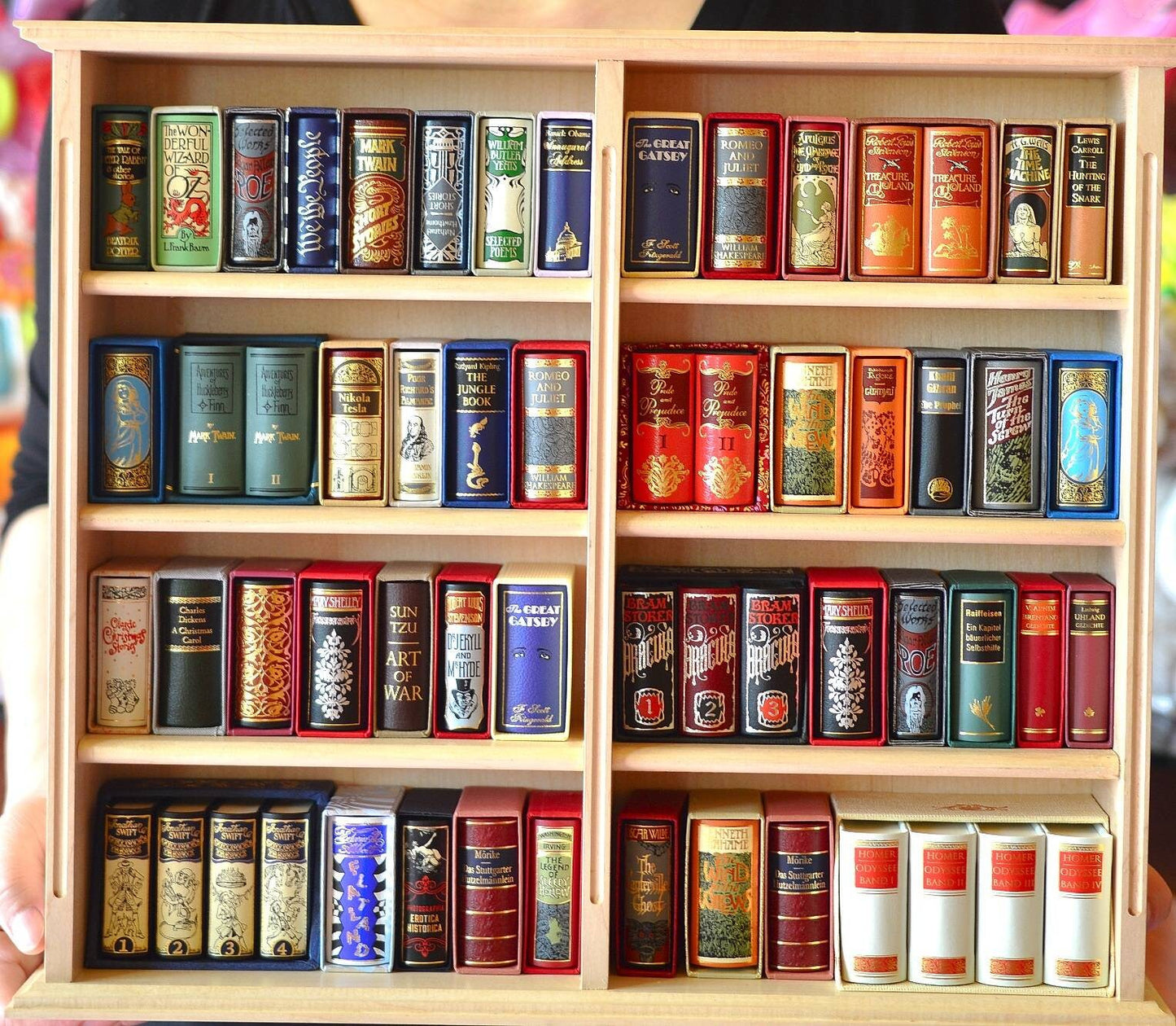 Large Collector's Shelf Custom Wooden Bookshelf (fits about 58-60 Miniature Books)