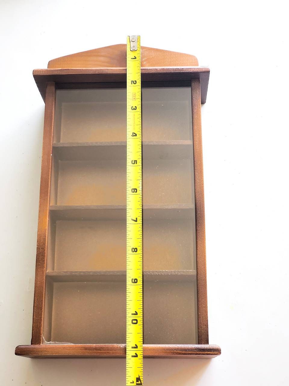 Dollhouse Micro Miniature Wooden Bookcase with Sliding Acrylic Glass Panel (Fits 1:6 Scale Books and Smaller)