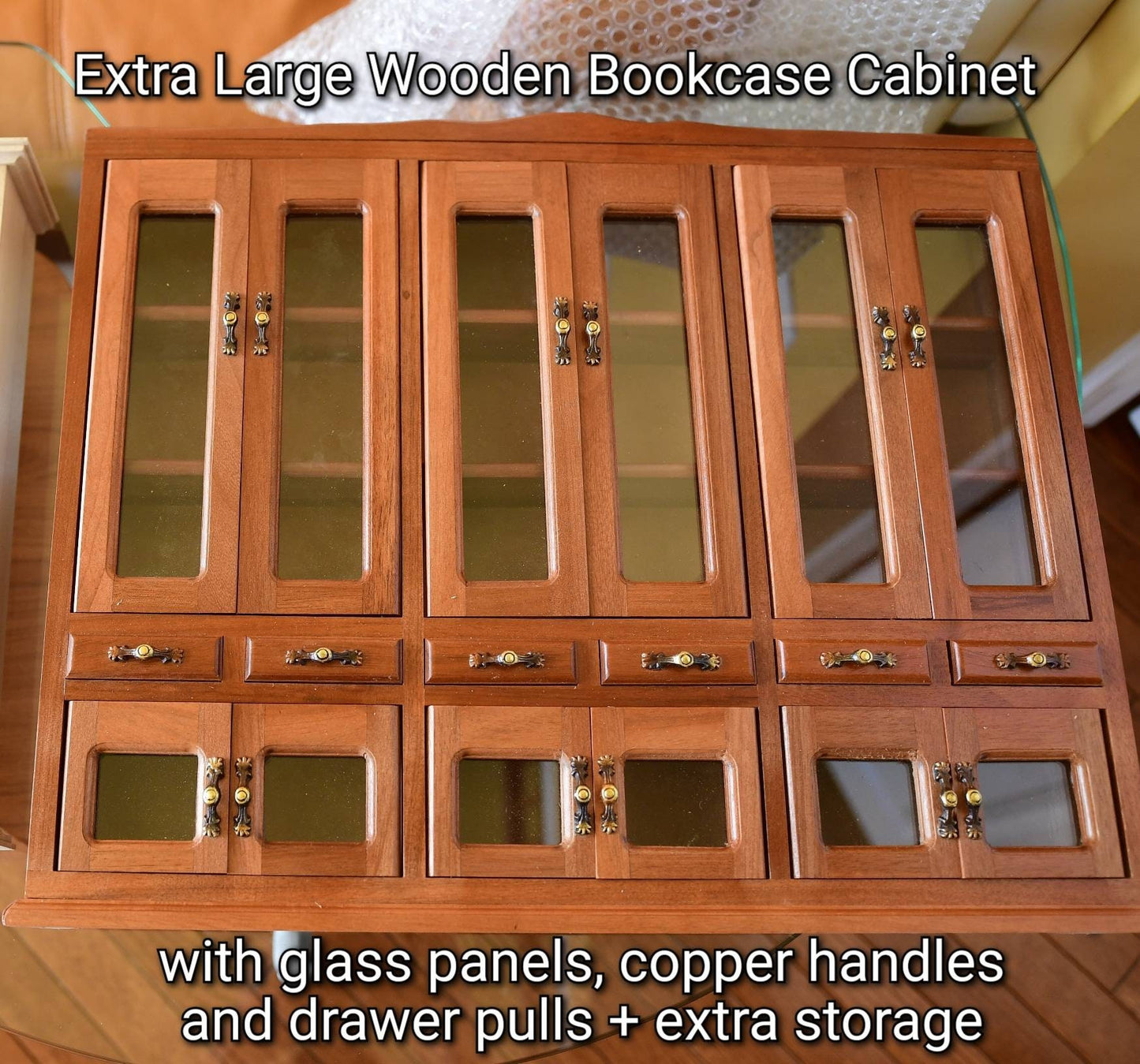 Extra Large Wooden Bookcase Cabinet ( Fits 100 Minibooks)