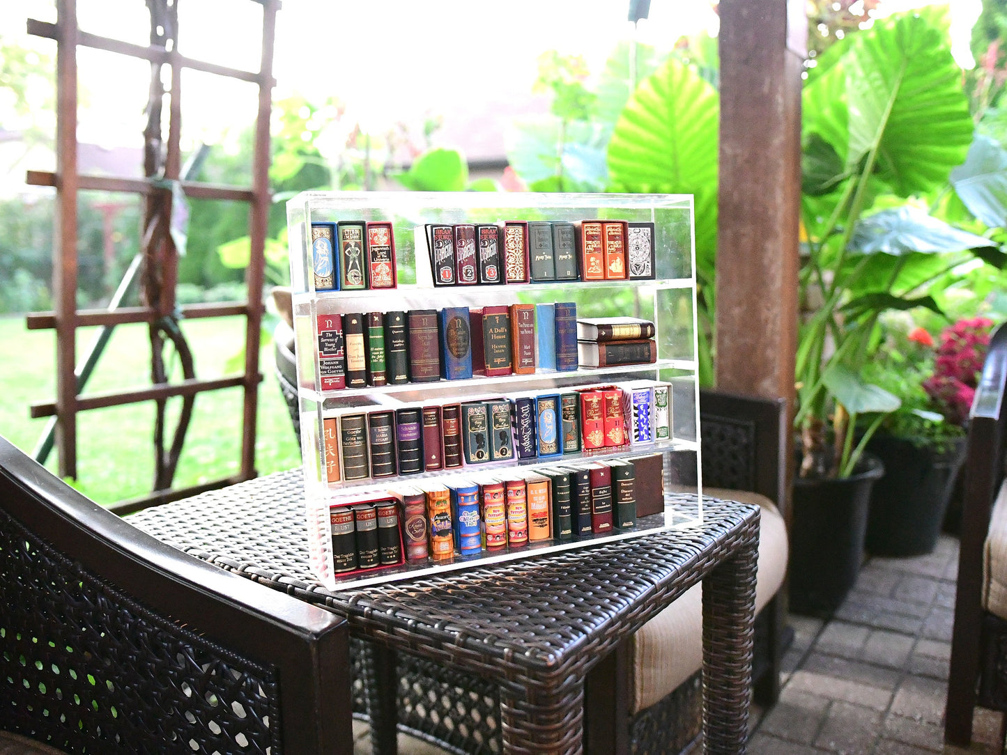 Large Collector's Shelf Custom Acrylic Glass Bookshelf for Miniature Books (fits 58-60 minibooks)