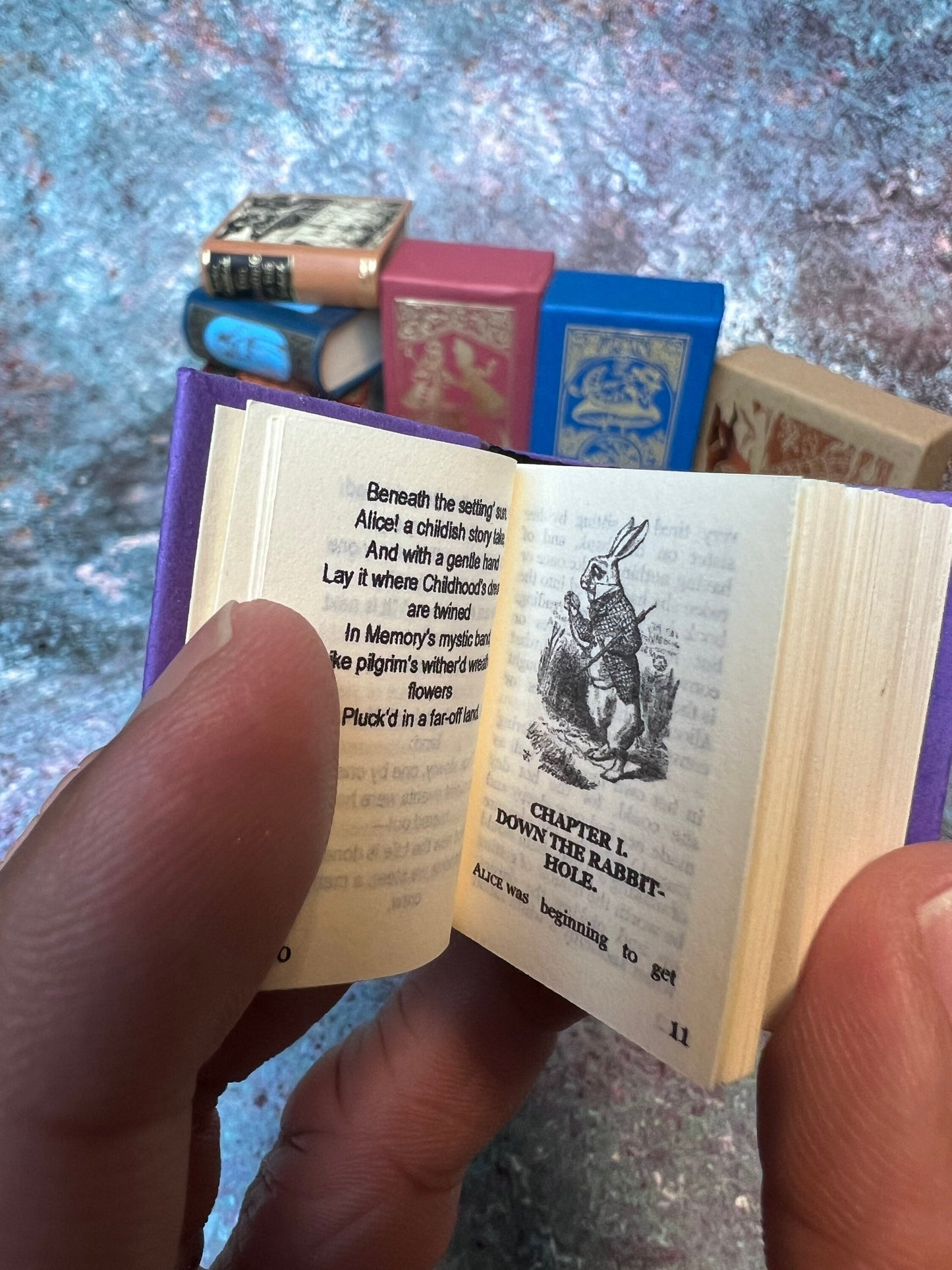 Dollhouse Micro Miniature Book Alice’s Adventures in Wonderland by Lewis Carroll 1:6 Scale Hardback