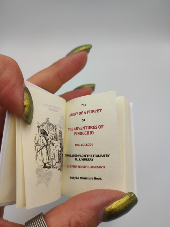 Pinocchio or The Story of a Puppet by Carlo Collodi Miniature Book 1:4 Scale Hardcover