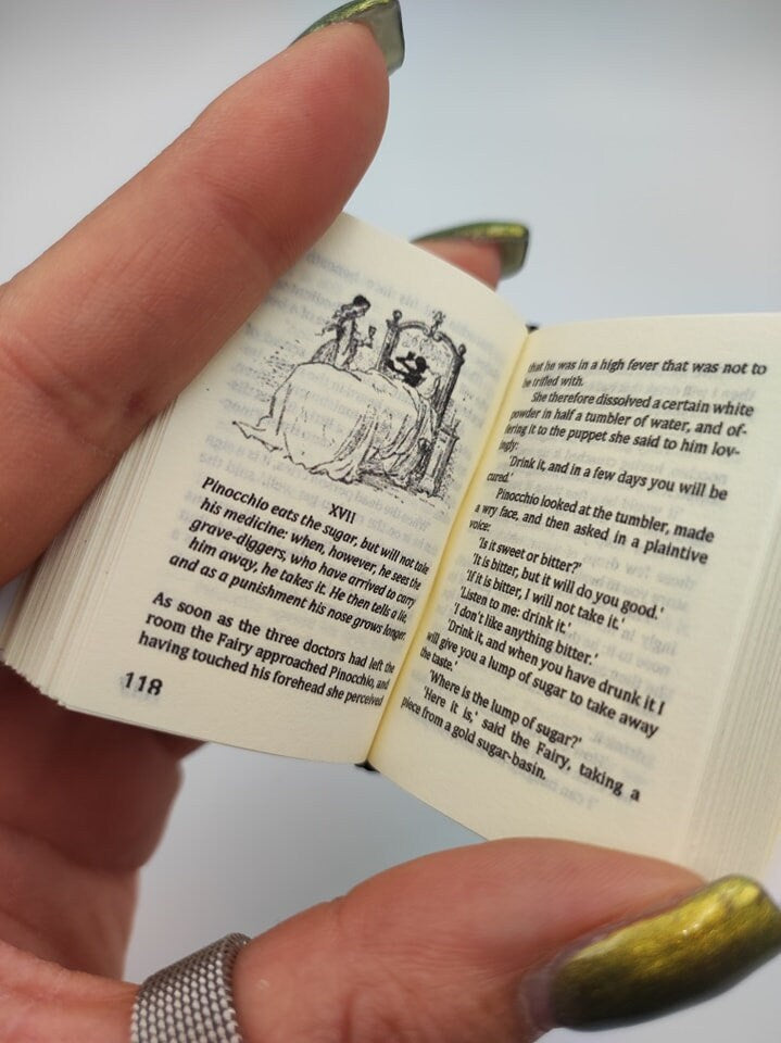 Pinocchio or The Story of a Puppet by Carlo Collodi Miniature Book 1:4 Scale Hardcover