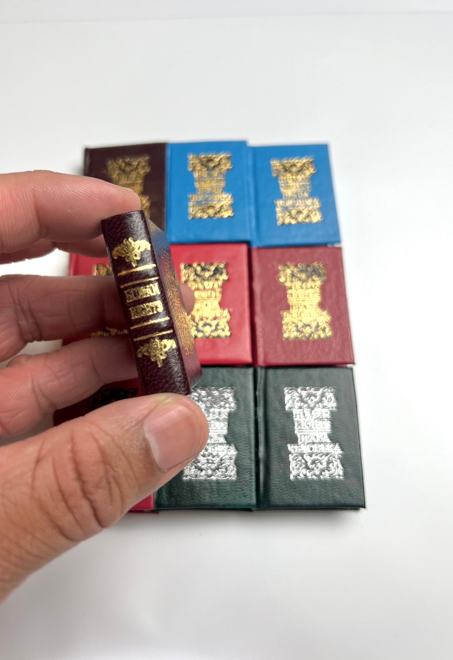 Human Rights Miniature Book Declaration of the Rights of Man and Bill of Rights of the US Constitution