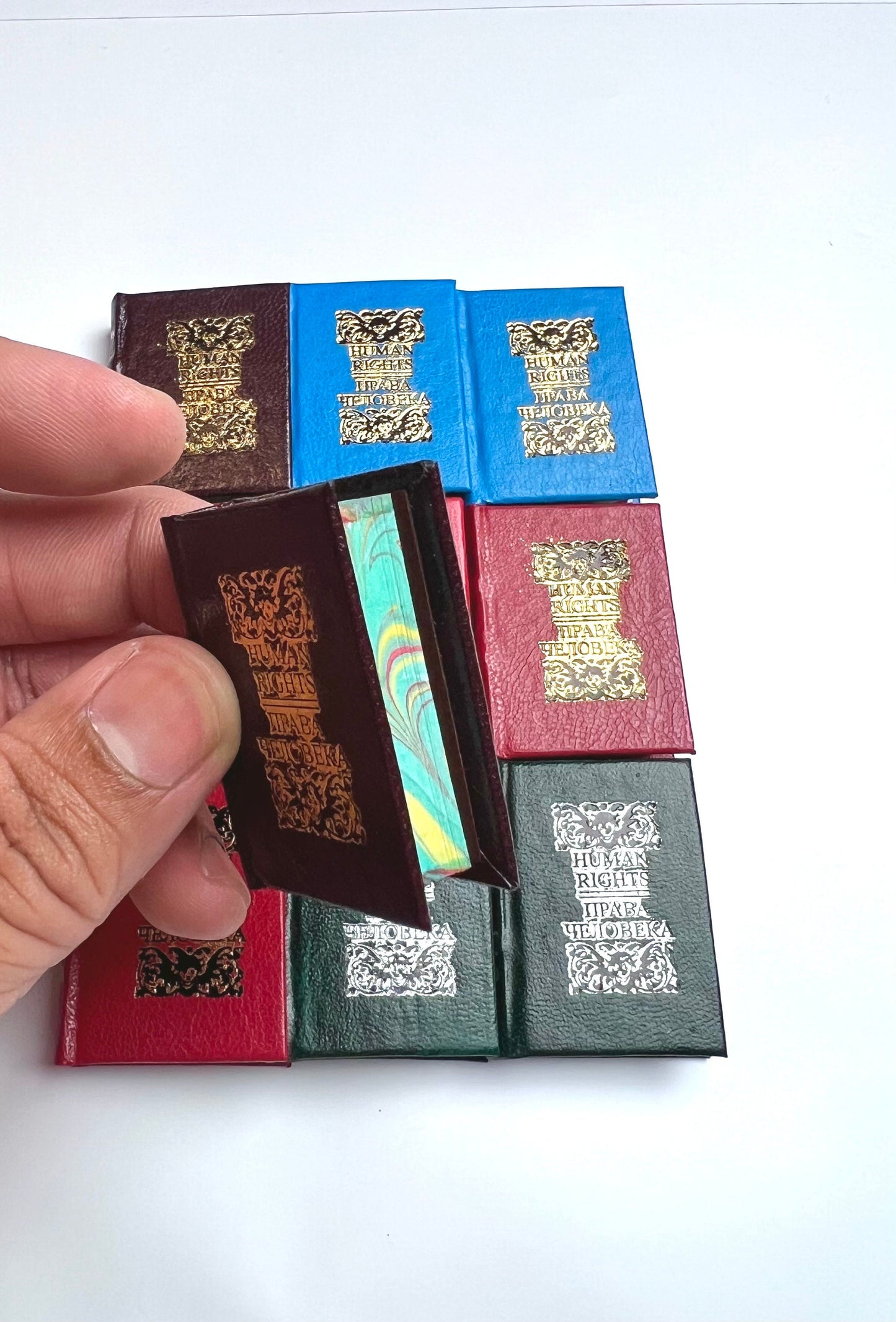 Human Rights Miniature Book Declaration of the Rights of Man and Bill of Rights of the US Constitution