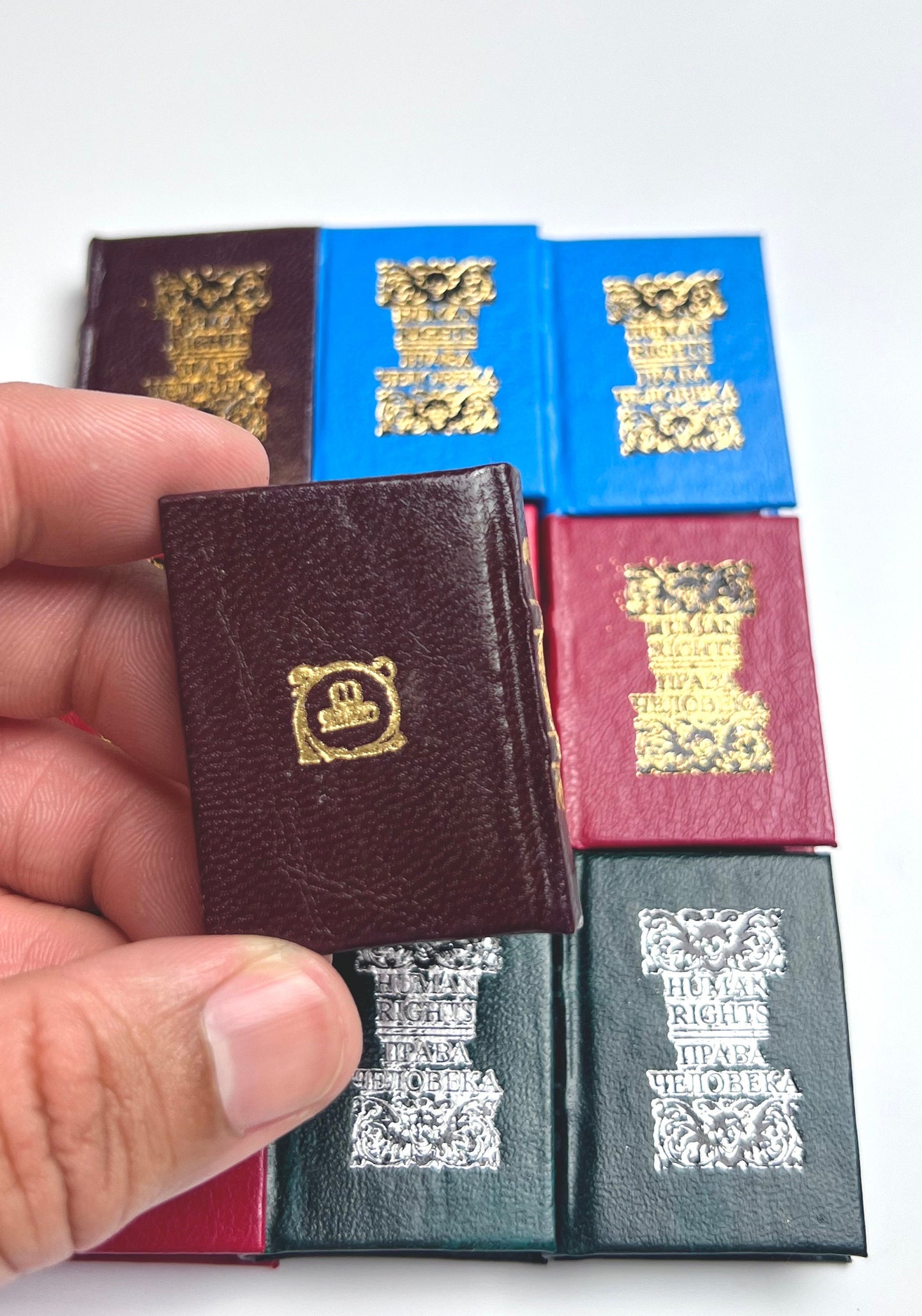 Human Rights Miniature Book Declaration of the Rights of Man and Bill of Rights of the US Constitution