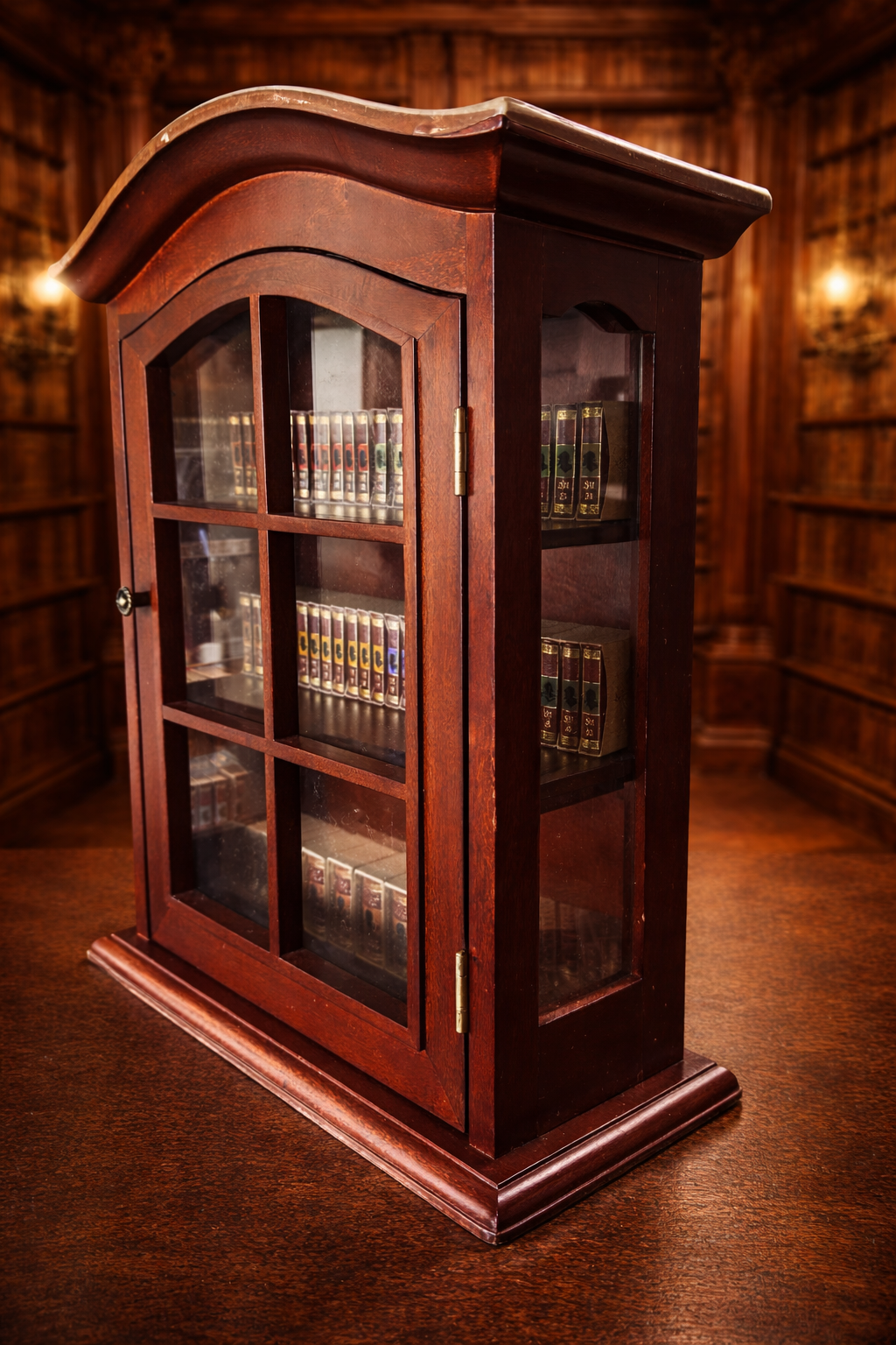 The Complete Sherlock Holmes by Sir Arthur Conan Doyle Miniature Book Set With Custom Wooden Bookshelf 60 Volumes