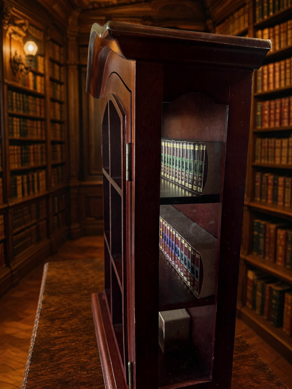 The Complete Sherlock Holmes by Sir Arthur Conan Doyle Miniature Book Set With Custom Wooden Bookshelf 60 Volumes