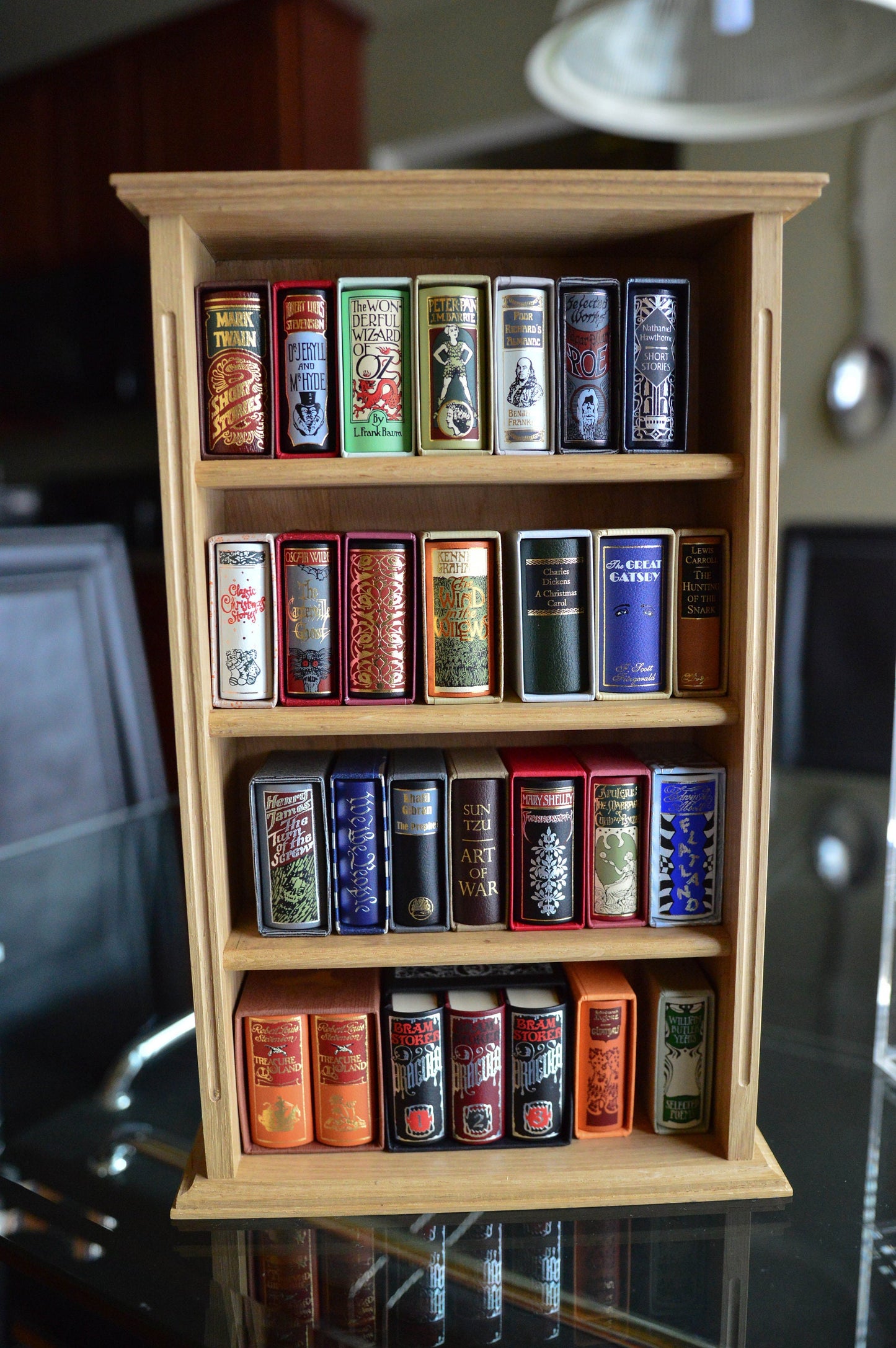 Medium Size Collector's Shelf Custom Wooden Bookshelf (Fits 28-30 Miniature Books)