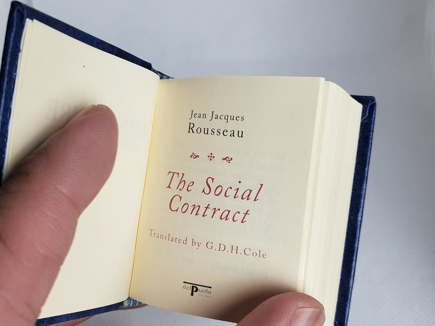 The Social Contract by Jean Jacques Rousseau Miniature Book English Text