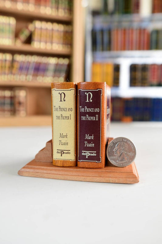 Small Wooden Bookstand Bookend for Miniature Books (Fits 2 Minibooks)