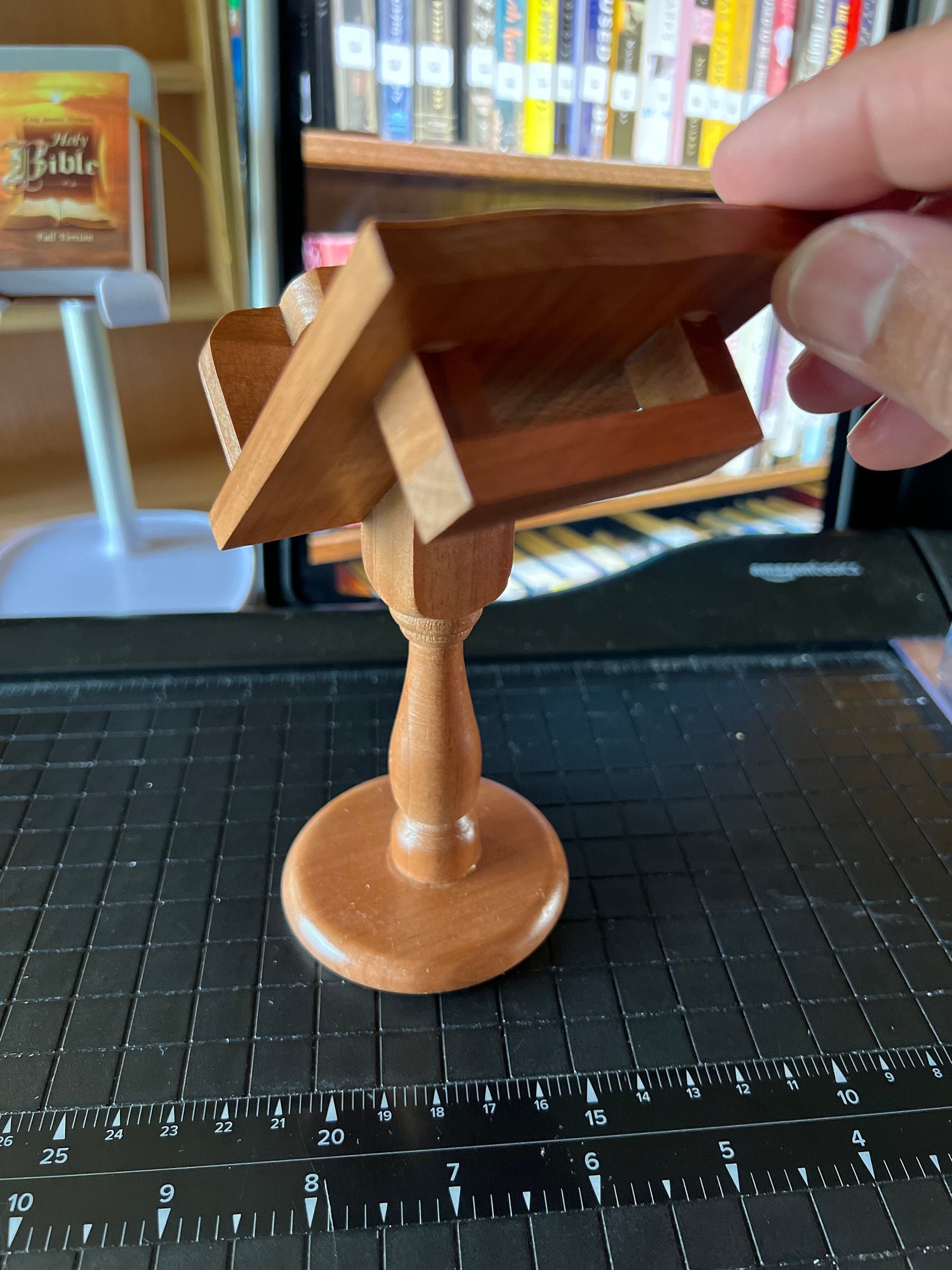 Miniature Book Rack Wooden Miniature Book Holder Pedestal, Lectern & Display Stand ...